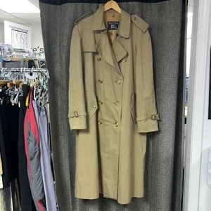 STUNNING VINTAGE BURBERRY TRENCH COAT MENS 42 LONG CLASSIC WITH WOOL LINING